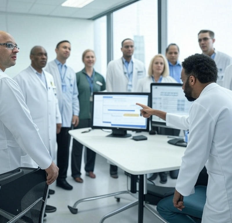 A consultant providing ongoing support to hospital staff for anesthesia service oversight and improvement.